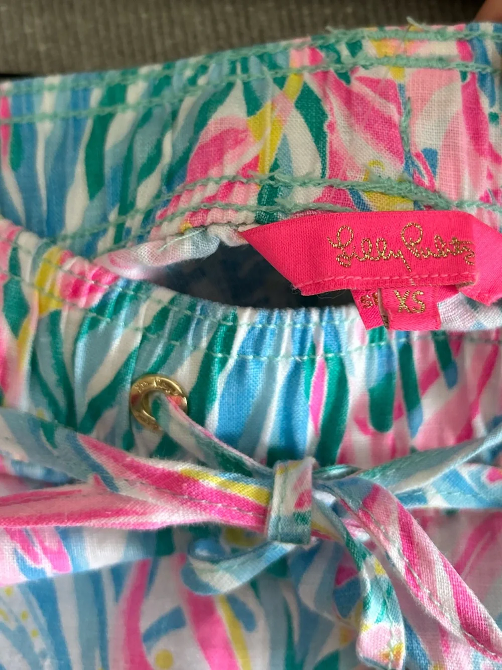 Lily Pulitzer Linen Shorts Bermudas Size Xs Pull On Tropical